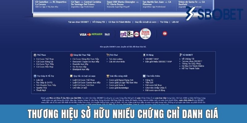 Giới Thiệu Sbobet - Tất Tần Tật Về Nhà Cái Cá Cược Hàng Đầu Thương hiệu sở hữu nhiều chứng chỉ danh giá