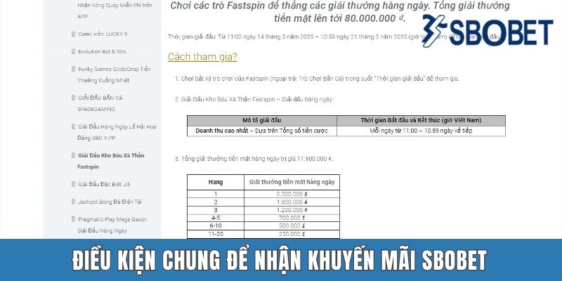 Khuyến Mãi SBOBET - Cập Nhật Những Ưu Đãi Hấp Dẫn Bậc Nhất Điều kiện chung để nhận khuyến mãi SBOBET